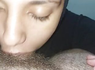sucking the motherfucker's dick after he cum in the previous sex on...