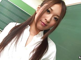Japanese babe with pink pussy Risa Misaki is a pornstar teacher