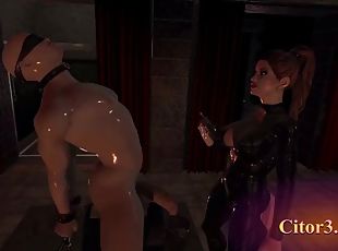 Citor3 3D VR Game Recording SFM  Latex big tits mistress milks slav...