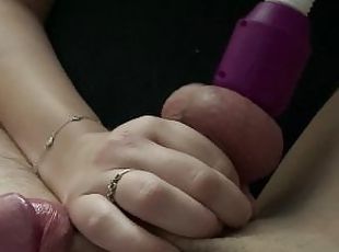 Massaging and sucking dick after sex, use microphone vibrator on my...