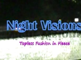 MILF wears a Fleece jacket outdoors at night topless braless while ...
