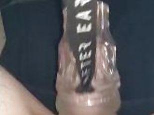 testing my new iced fleshlight vs. my new fuckmachine - milking my ...