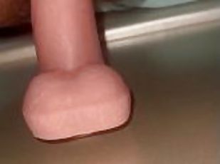 masturbação, amador, maduro, ébona, brinquedo, casting, dildo, sozinho