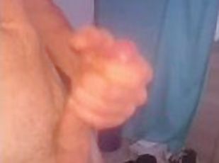 Stroking my hard cock