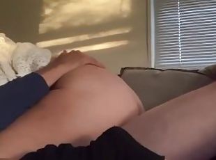 quickie fuck on couch turns intense