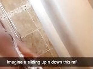 In the shower masterbating