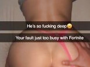 Cheating teen sends Snapchats of her getting fucked while Boyfriend...