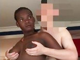 Smooth handjob by amateur African supermarket attendant with round ...