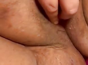 Fat wet pussy orgasms 2 times with anal beads while reading comment...