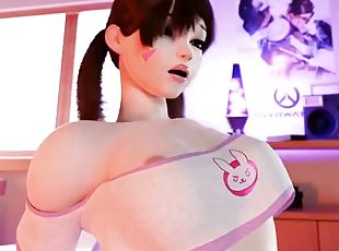 D.va reverse cowgirl riding for her best fan