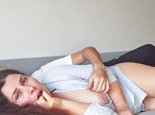 Im shocked! SON CUM IN STEPMOTHER, thinking that she was resting in the absence of her husband