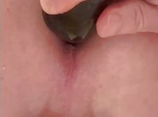 extrême, énorme, masturbation, anal, mature, black, doigtage, gode, solo, lait