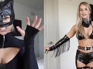 amatør, teenager, blond, britney, lille, solo, hvid, halloween, drillende