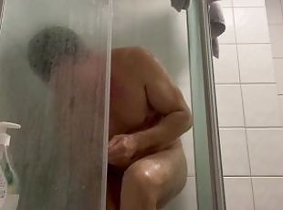 bañando, gay, paja, europeo, euro, ducha, a-solas, musculada