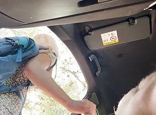 Public Dick Flash! A Naive Teen Caught Me Jerking Off in the Car on...