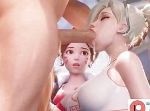 Overwatch Mercy Deep Swallow Dick And Getting Cum  Best Hentai Over...