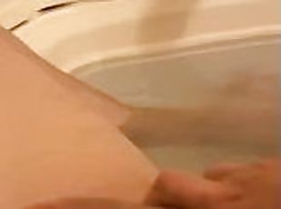 Bath time cumshot