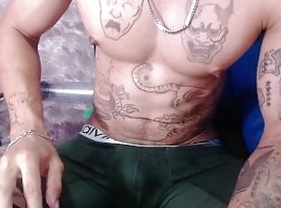 masturbare-masturbation, amatori, gay, laba, camera-web, solo, alb, tatuaj