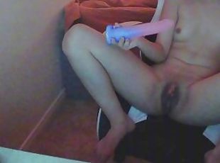 storatuttar, klitta, masturbation, amatör, tonåring, leksak, sprut, webbkamera, dildo, petit