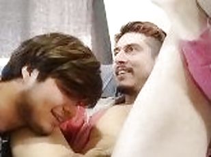 Straight handsome man anal fingered by his gay friend - first try