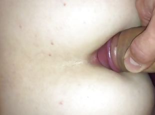 Dirty hole! Fuck him in the balls without a condom!