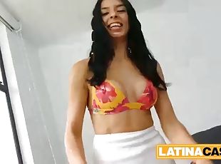 CASTING LATINA - Beautiful Latina cheerleader hired for anal and AT...