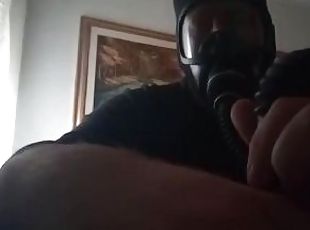 amateur, sadomasoquismo, fetichista, látex, a-solas, fumando, bondage, máscara