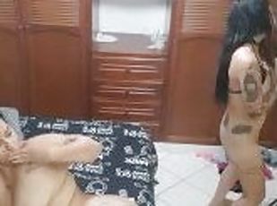 cute students dance in their room naked