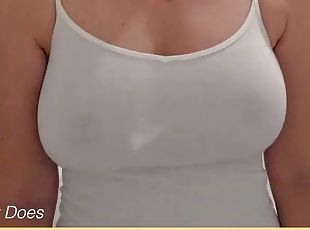 Wifey has amazing tits for wet shirt braless