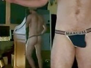 masturbieren, homosexuell, rothaarige, abisolieren, tanzen, allein, tragen, neckend, fest, unterwäsche-underwear