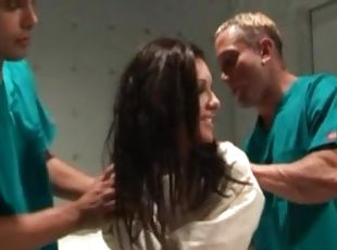 Orderlies fuck hot slut at the mental institute