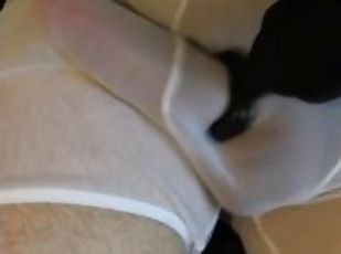 CUMMING through UNDERWEAR - ORGASM in SEE THROUGH UNDERWEAR using M...