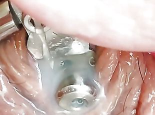 First time cumming in my inverted chastity device 5 inch urethral c...