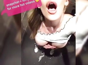 gros-nichons, masturbation, public, amateur, allemand, bout-a-bout, attrapée