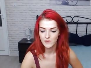 Russian redhead sucking and fucking on webcam