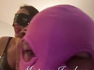 Femboy disturb Mistress during cleaning house. Full video on my Onl...