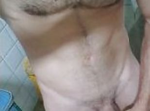 masturbation, orgasme, cuisine, sur-le-visage, ejaculation, musclé, salle-de-gym, bite