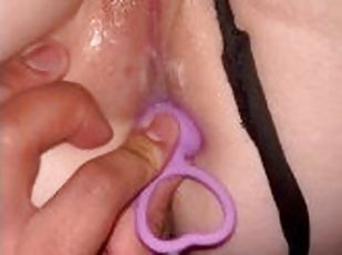 pussy rub and cum with anal beads UP CLOSE