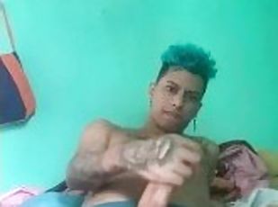 masturbación, delgada, polla-enorme, gay, paja, brasil, pajeándose, a-solas, gay-joven, tatuaje