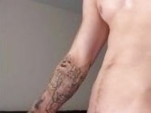 amateur, énorme-bite, gay, solo, minet, tatouage, bite