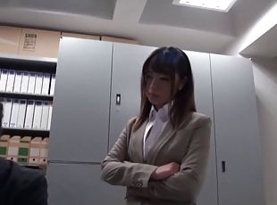 Gorgeous office lady Ayu Sakurai shows off pussy rubbing and rides ...