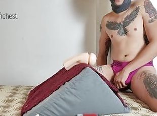 Hard Orgams After Toy Fucking While Loud Moaning , Horny Man Humpin...