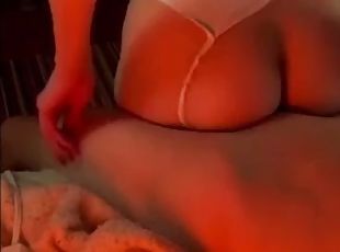 She sucks a huge dick and gets fucked hard
