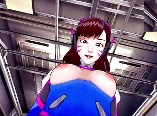 Overwatch futa Dva blowjob Taker POV