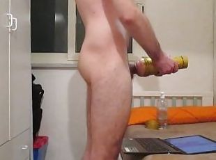 Young man jerking off his cock fucking Fleshlight (solo male fleshl...
