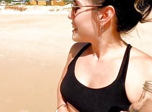 Drinking pee on a public beach in Brazil, Rio Grande do Norte, 3 li...