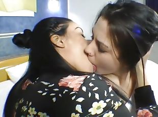 lesbisk, brasilien, kyssar