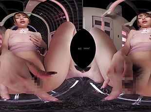 Hairy Asian hoe in solo masturbation closeup - Vr porn