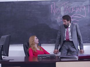 Horny professor fucks redhead in her mid 30 until she starts beggin...