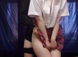 JAPANESE SCHOOLGIRL AT FIRST WERE SHAMED BY MY COCK AND THEN MOANIN...